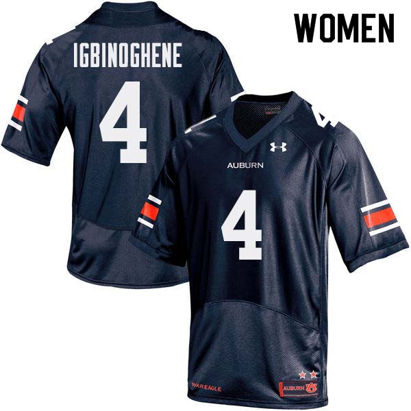 Women Auburn Tigers #4 Noah Igbinoghene College Football Jerseys Sale-Navy
